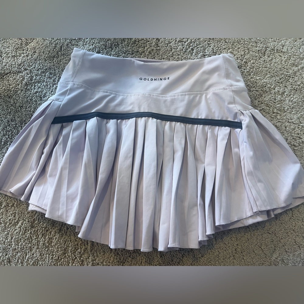 Lilac Gold Hinge pleated tennis skirt